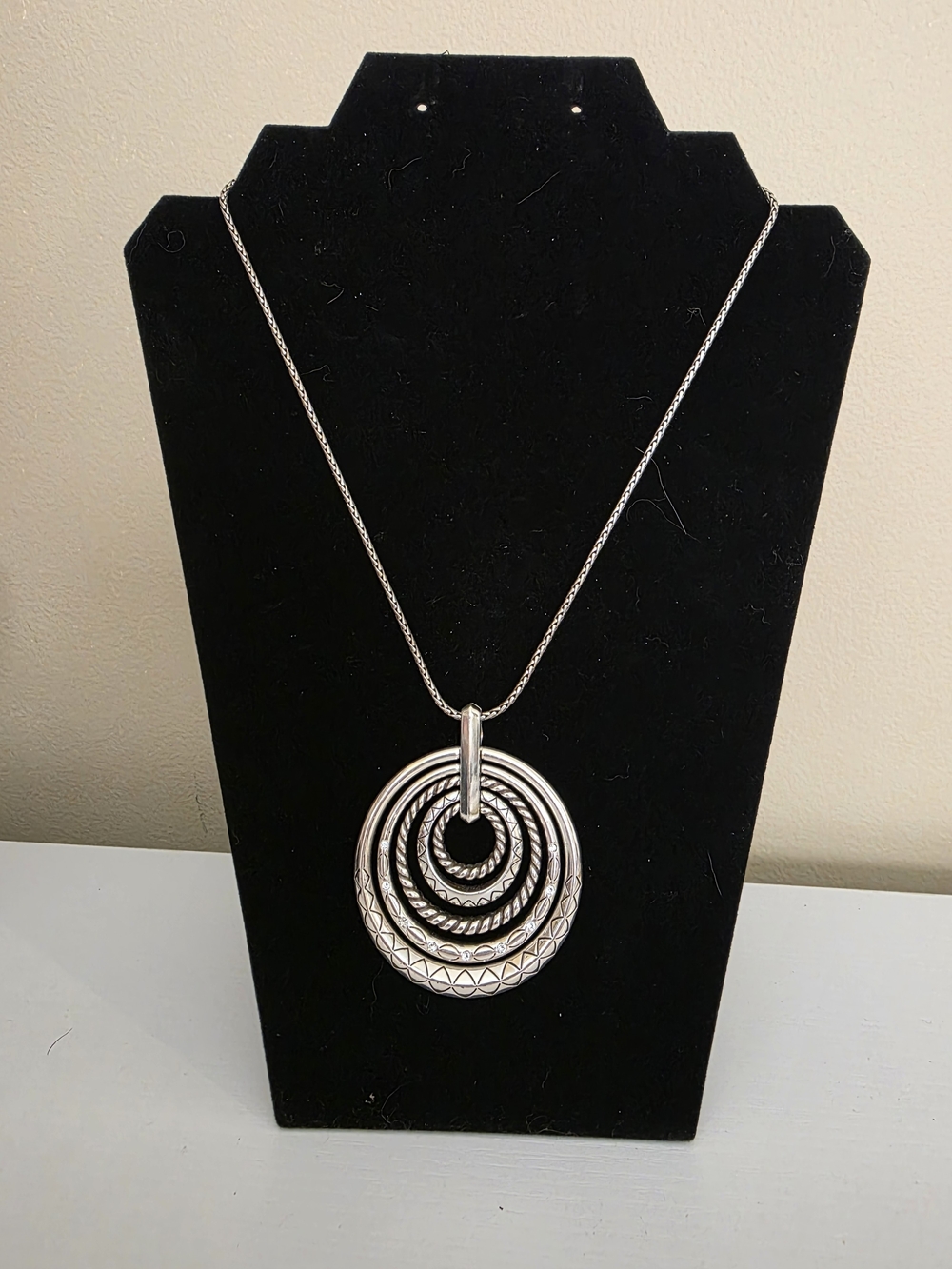 Brighton "Tropic Heart Rings" Silver Pendant Necklace (Style: JM4441)